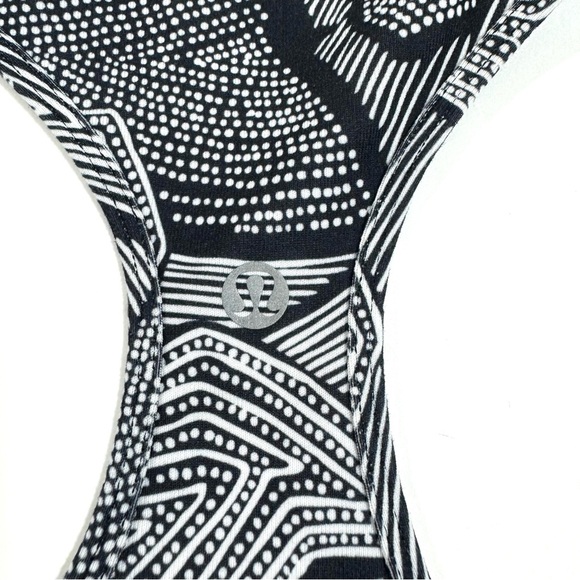 Lululemon Cool Racerback Tank Top Dottie Tribe White Black - Picture 3 of 5